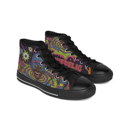Psychedelic Retro High-Top Sneakers — 'Psychedelic' Graphic Canvas Shoes