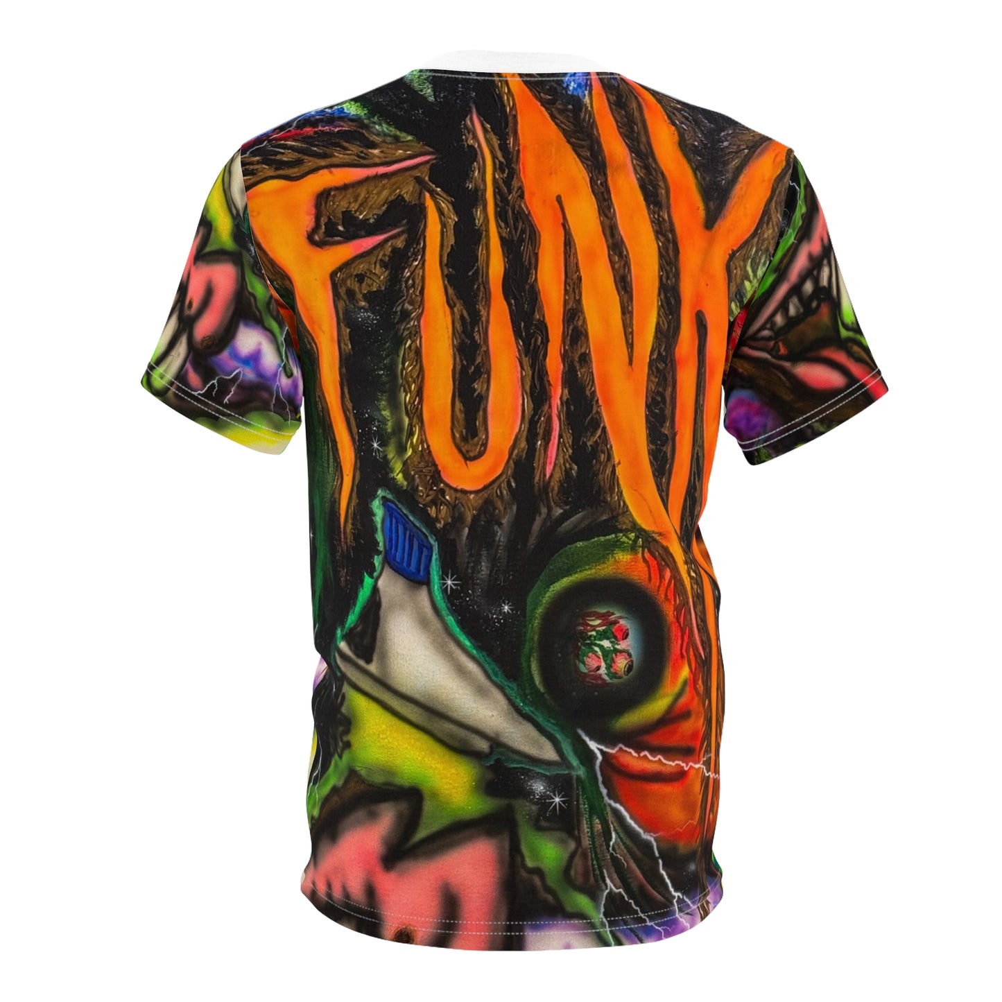 All-Over Print Graphic Tee — Neon Horror Street Art Design