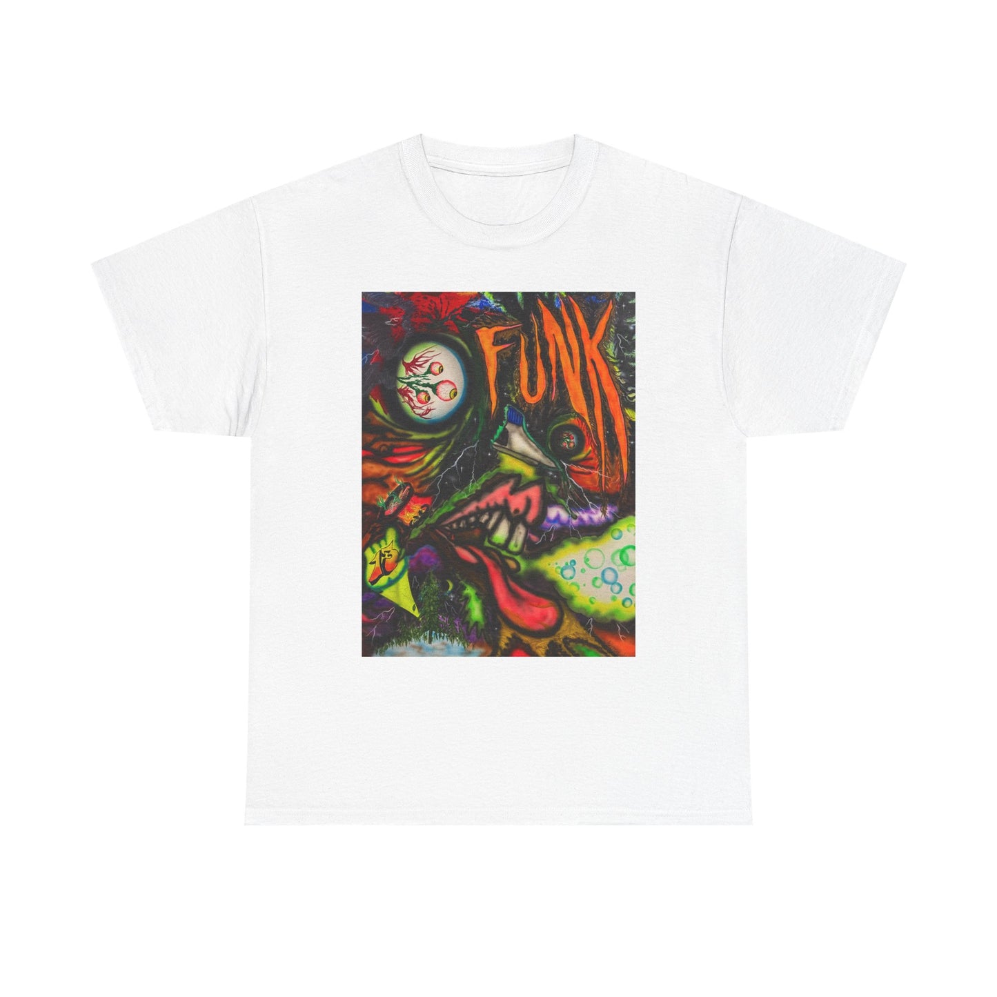 Funky Art Unisex Heavy Cotton Tee, Trendy Graphic T-Shirt, Unique Gift, Streetwear Style, Colorful Casual Wear