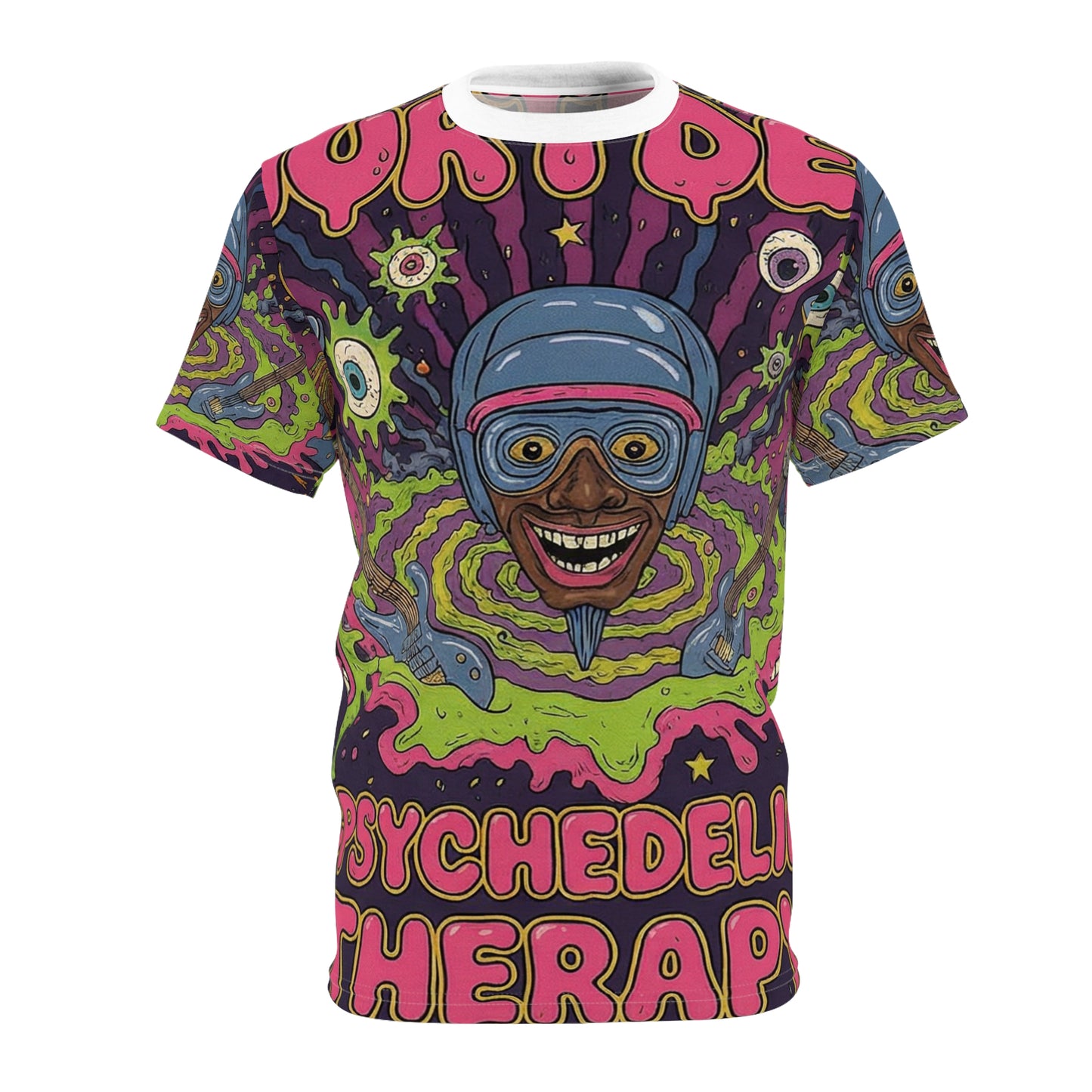 Psychedelic Therapy Graphic Tee — Trippy Cosmos All-Over Print Shirt