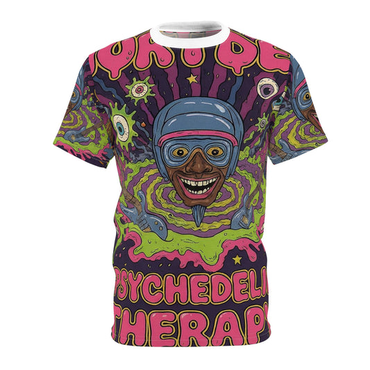Psychedelic Therapy Graphic Tee — Trippy Cosmos All-Over Print Shirt