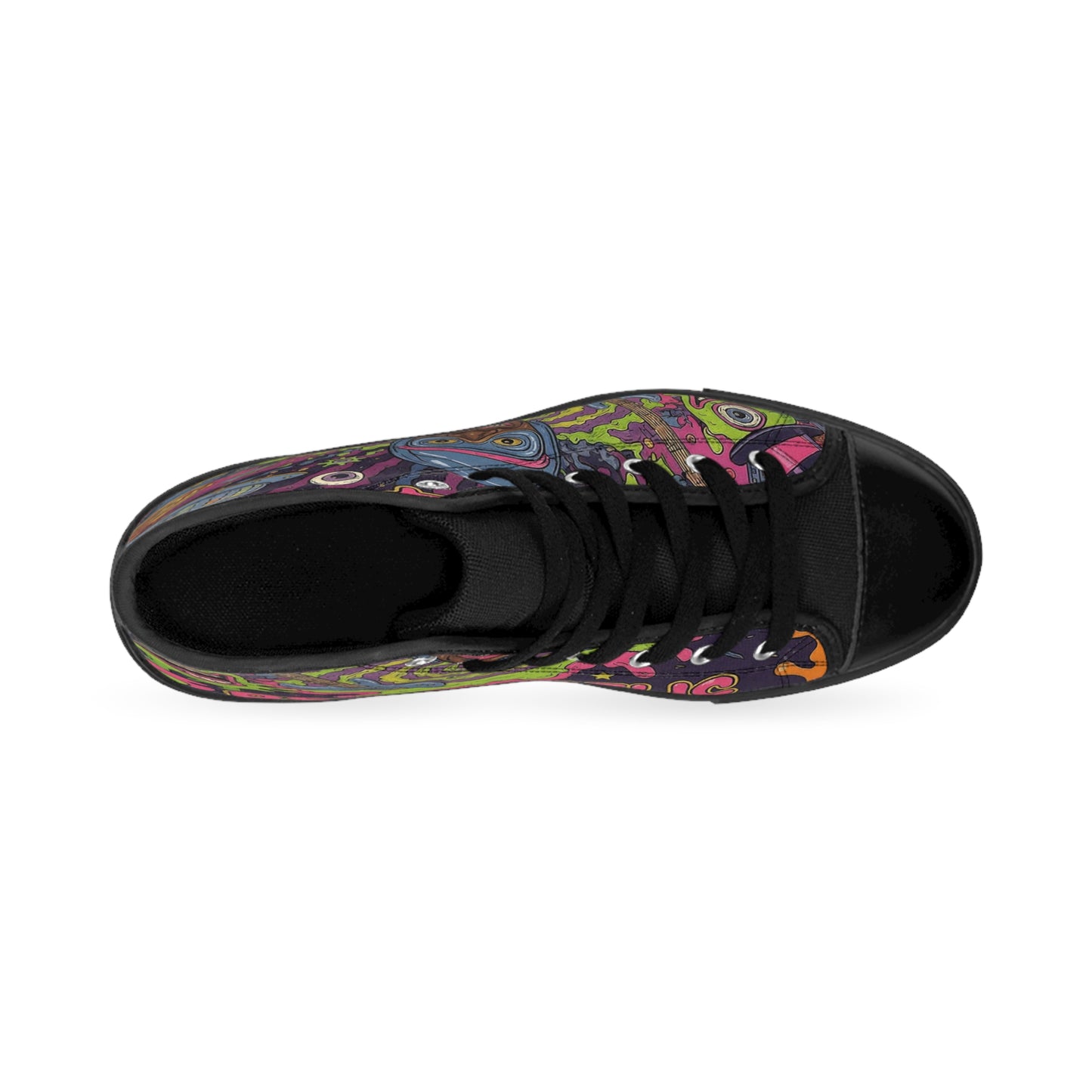 Psychedelic Retro High-Top Sneakers — 'Psychedelic' Graphic Canvas Shoes